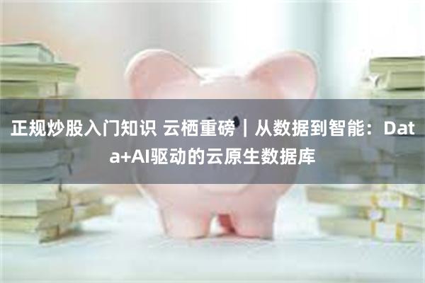 正规炒股入门知识 云栖重磅｜从数据到智能：Data+AI驱动的云原生数据库